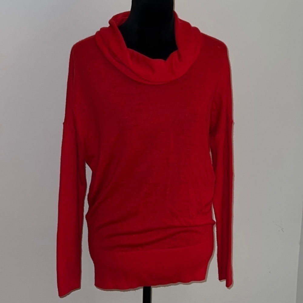 LOFT red cowl neck light red long sleeves sweater Sz L